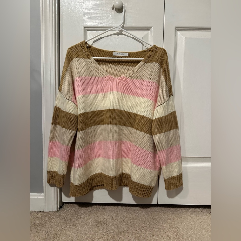 Pink and Tan Sweater